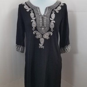 Monoreno Black BOHO Embroidered Top